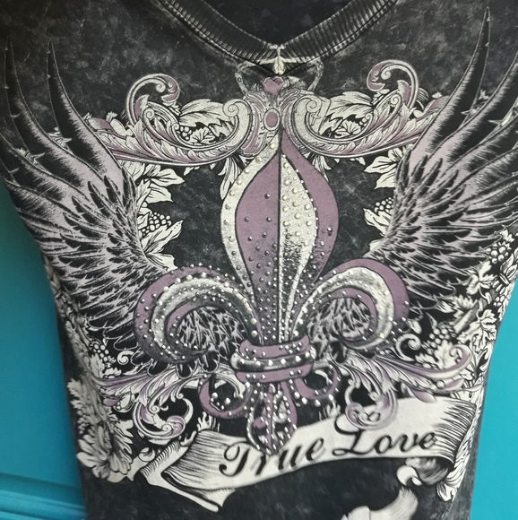 Grunge Biker Tshirt Metal Grommets Reverse Tie Die - Picture 4 of 17